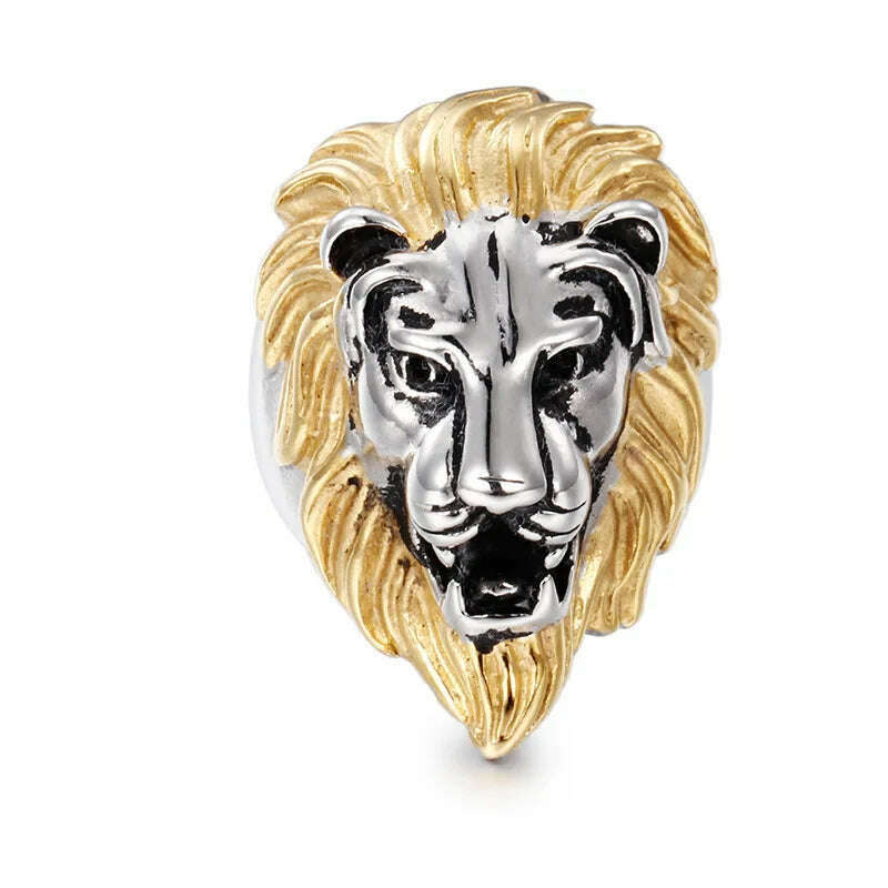 KIMLUD, Europe And the United States Stainless Steel Ring men 's Jewelry Wholesale Domineering  Lion Head, KIMLUD Womens Clothes