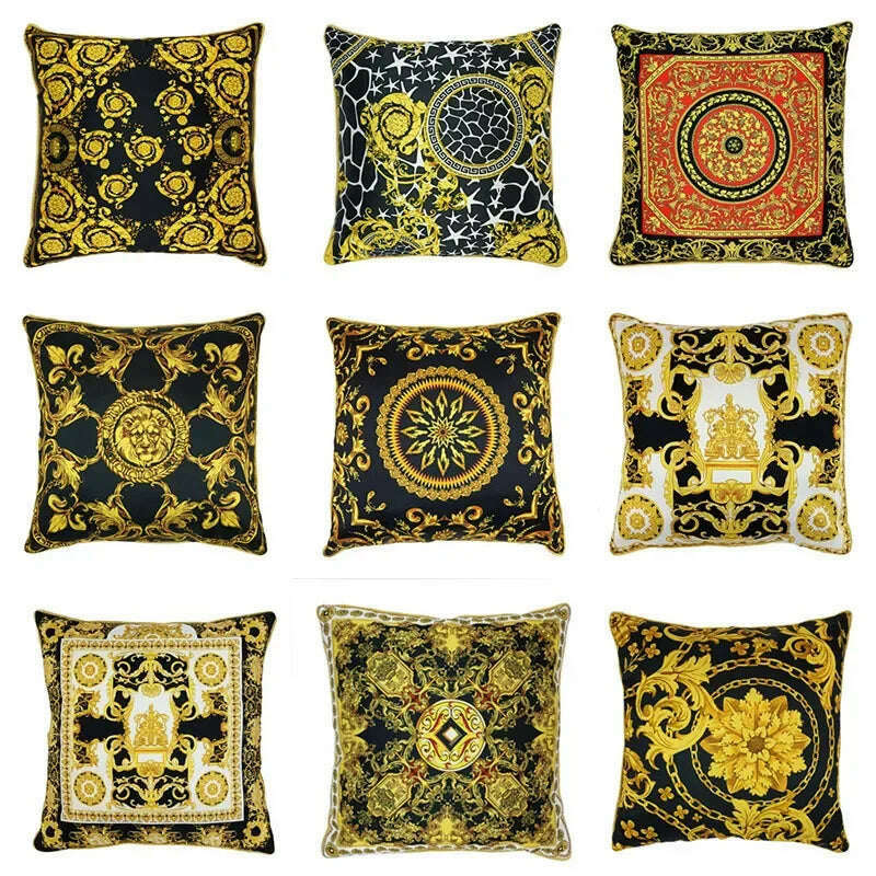 European Style Throw Pillow Cover Indoor Sofa Cushion Classic Geometric Vine Printed - KIMLUD