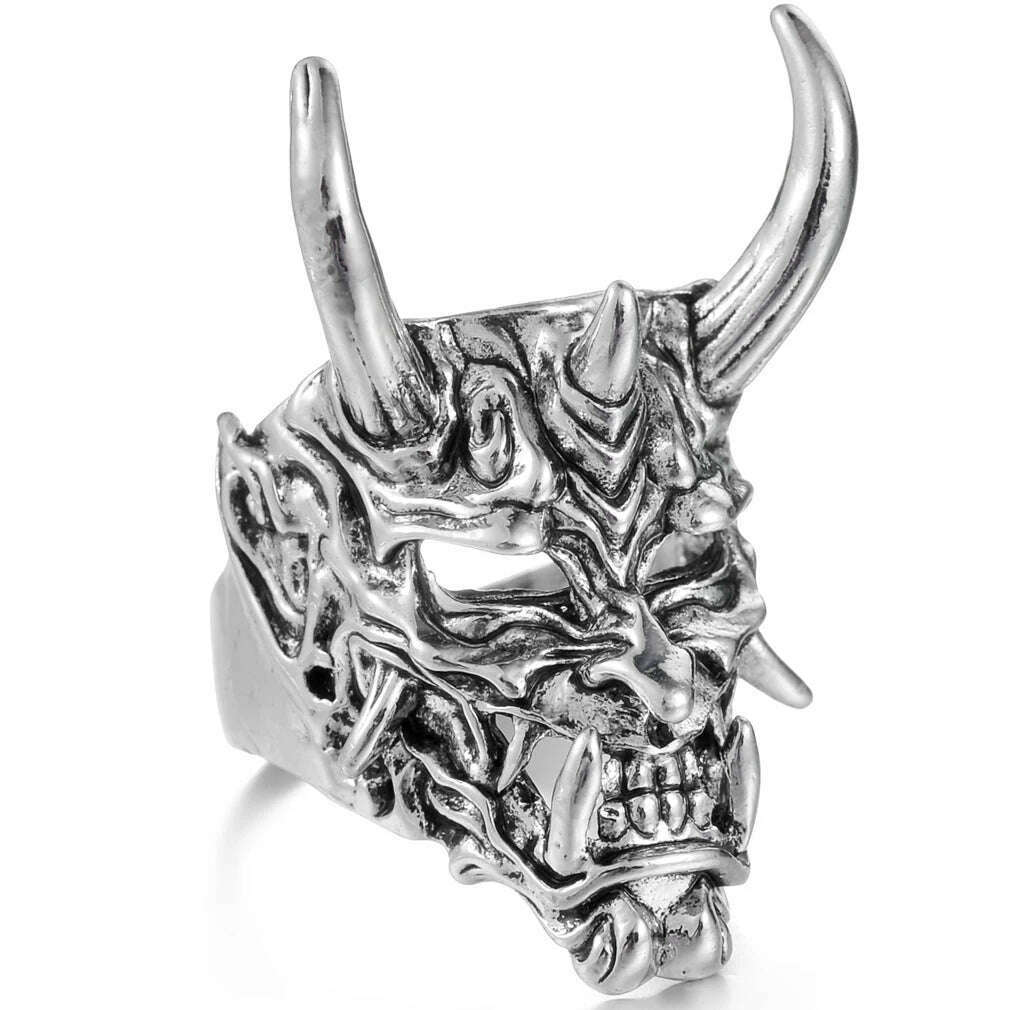 KIMLUD, Exquisite Crown Lion Rock Punk Ring Jewelry Rings for Men Women Gothic Ring Retro Accessories Fashion Boy Adjustable Size, R-03 / resizable, KIMLUD APPAREL - Womens Clothes