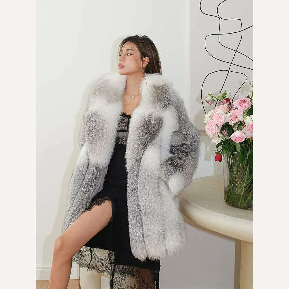 KIMLUD, Fangtai 2023 Natural Real Fox Fur Coat Women Fur Coat Winter Warm Luxury Plus Size Jackets Clothing Free Shipping Female Vest, KIMLUD Womens Clothes