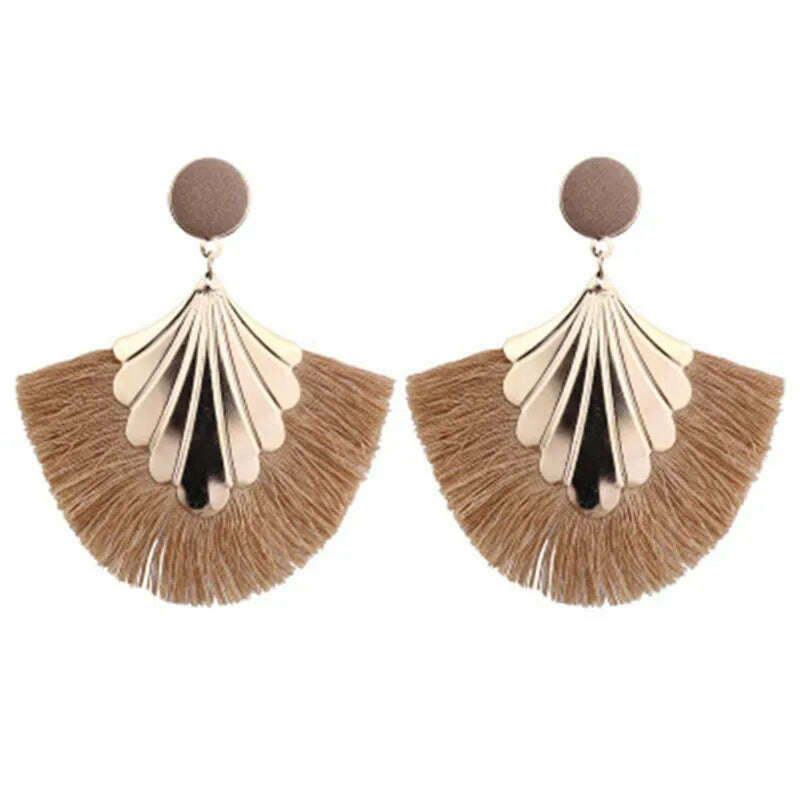 KIMLUD, Fashion Bohemian Big Tassel Earrings for Women 2023 Trendy flamenca Large Fringe Drop Dangle Earring Pendientes Jewelry brincos, KIMLUD Womens Clothes