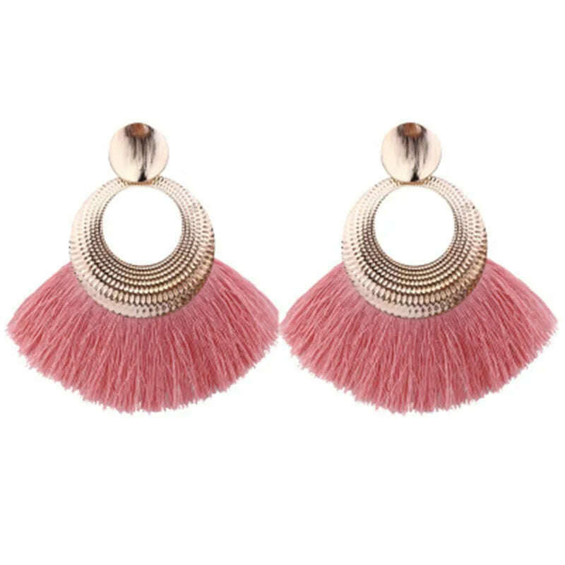 KIMLUD, Fashion Bohemian Big Tassel Earrings for Women 2023 Trendy flamenca Large Fringe Drop Dangle Earring Pendientes Jewelry brincos, KIMLUD Womens Clothes