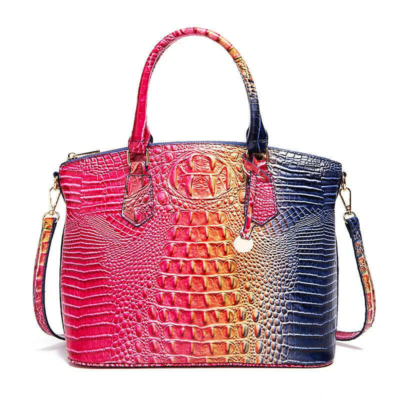 KIMLUD, Fashion Colorful Alligator Women Handbags Designer Retro Crocodile Pattern Tote Bag Luxury Pu Leather Shoulder Crossbody Bags, KIMLUD Womens Clothes