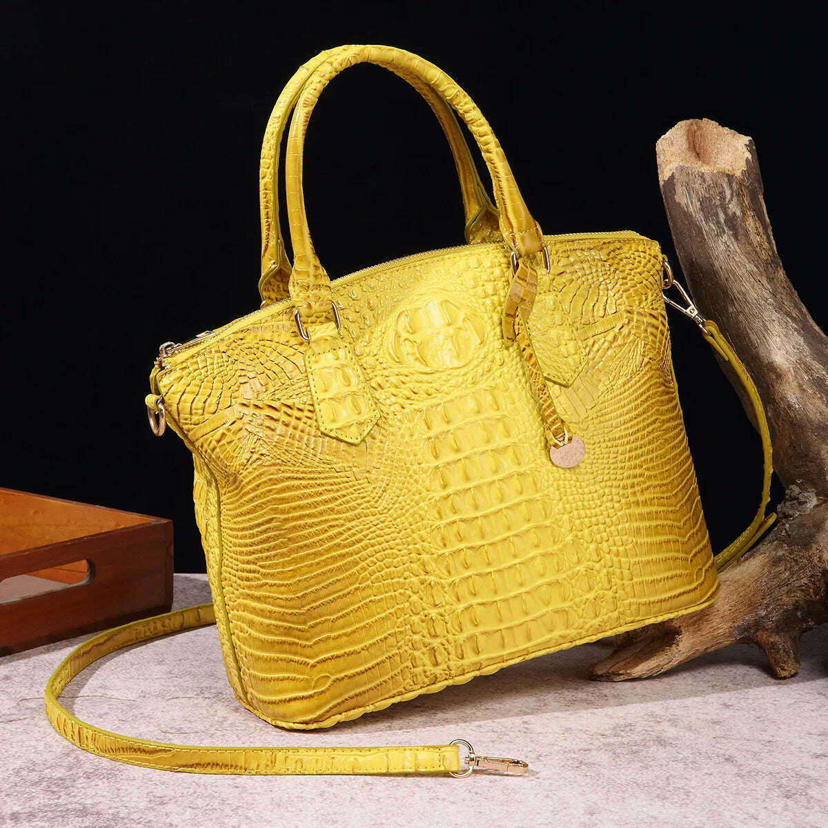 KIMLUD, Fashion Colorful Alligator Women Handbags Designer Retro Crocodile Pattern Tote Bag Luxury Pu Leather Shoulder Crossbody Bags, yellow, KIMLUD APPAREL - Womens Clothes