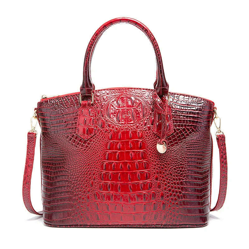 Fashion Colorful Alligator Women Handbags Designer Retro Crocodile Pattern Tote Bag Luxury Pu Leather Shoulder Crossbody Bags - KIMLUD