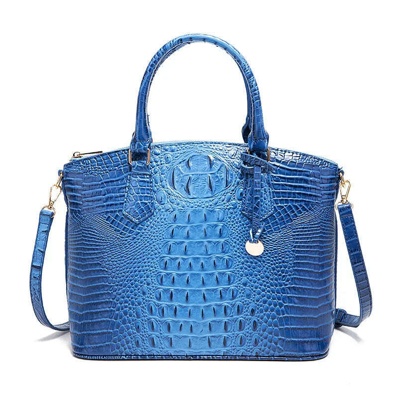 Fashion Colorful Alligator Women Handbags Designer Retro Crocodile Pattern Tote Bag Luxury Pu Leather Shoulder Crossbody Bags - KIMLUD