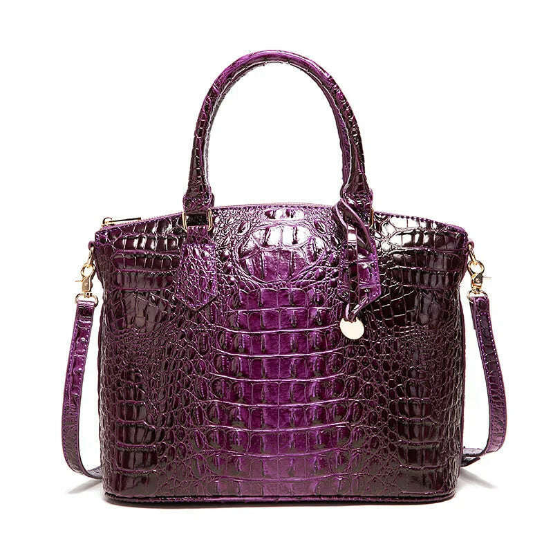 Fashion Colorful Alligator Women Handbags Designer Retro Crocodile Pattern Tote Bag Luxury Pu Leather Shoulder Crossbody Bags - KIMLUD