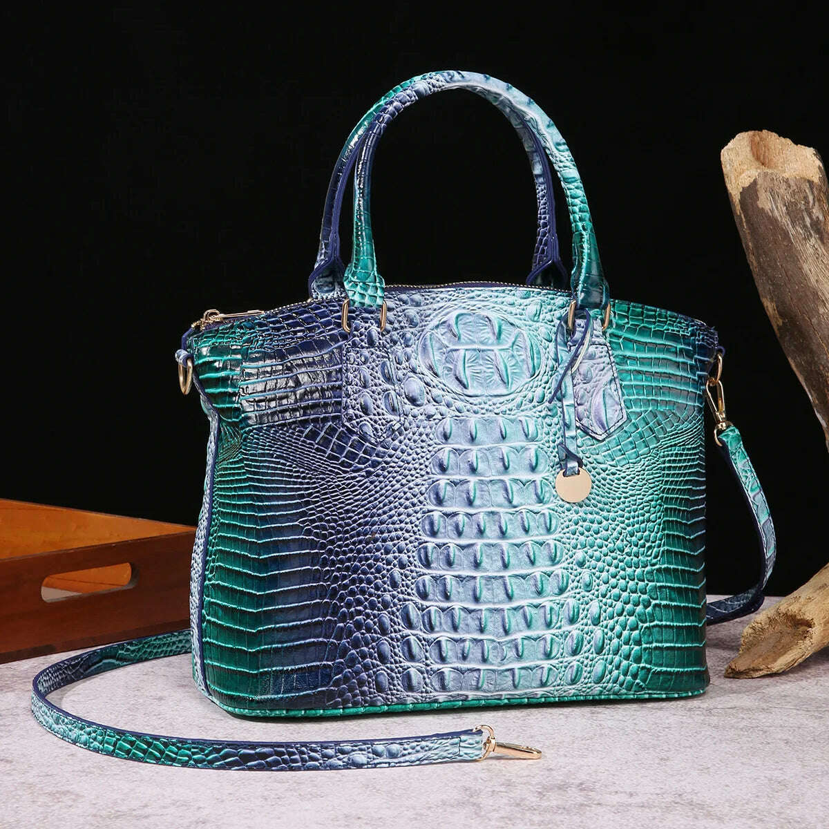 Fashion Colorful Alligator Women Handbags Designer Retro Crocodile Pattern Tote Bag Luxury Pu Leather Shoulder Crossbody Bags - KIMLUD