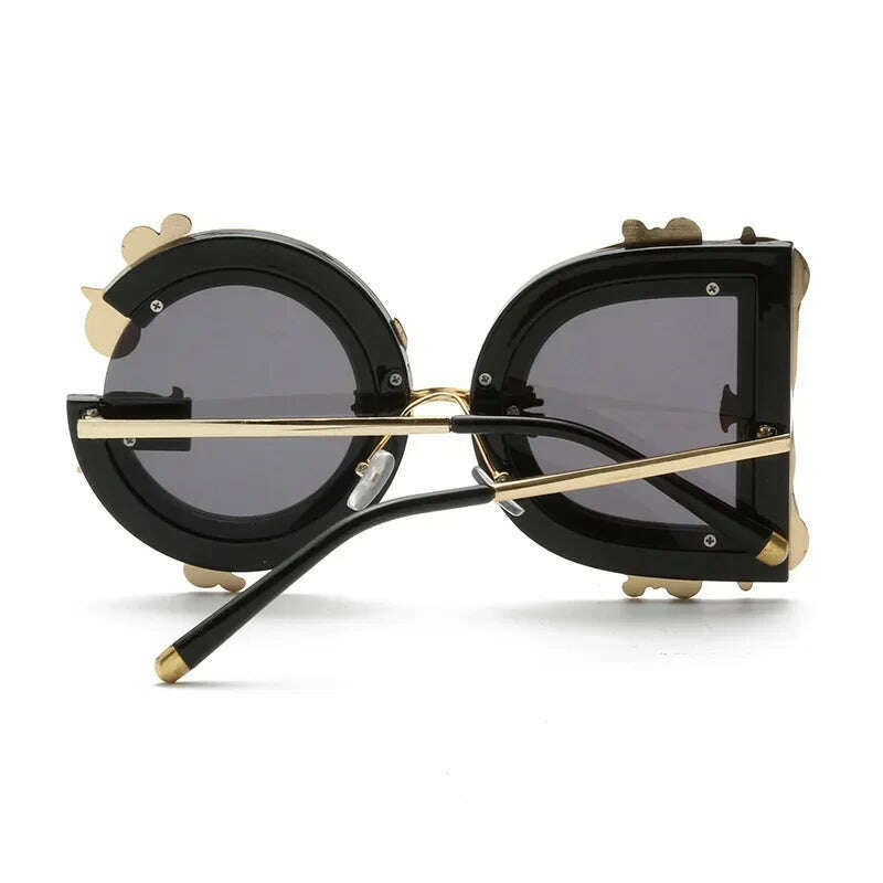 KIMLUD, Fashion Retro Sunglasses Alloy Frame Ladies Glasses Fashion Model Brand Shades Female Transparent Lens Optical Beach Party UV400, KIMLUD Womens Clothes