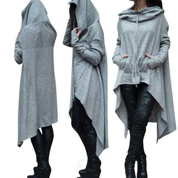 Fashion Trends New European and N Pure Color Long Hoodie - KIMLUD