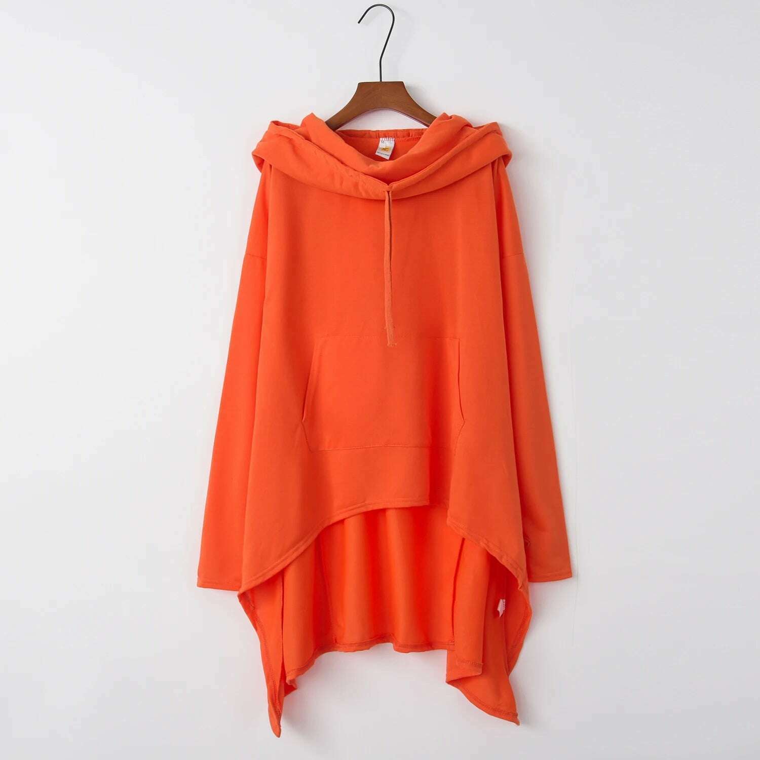 KIMLUD, Fashion Trends New European and N Pure Color Long Hoodie, Orange / XXXL, KIMLUD APPAREL - Womens Clothes