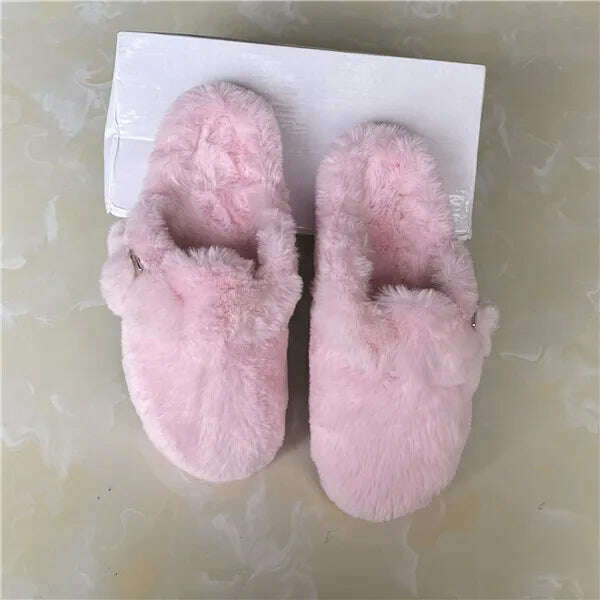 KIMLUD, Fashion  Women'S Slippers Soft High Imitation Mink Hair Slippers Flat Bottom Home Shoes Color Choice Support Customization, 3 / 39 / CHINA, KIMLUD APPAREL - Womens Clothes