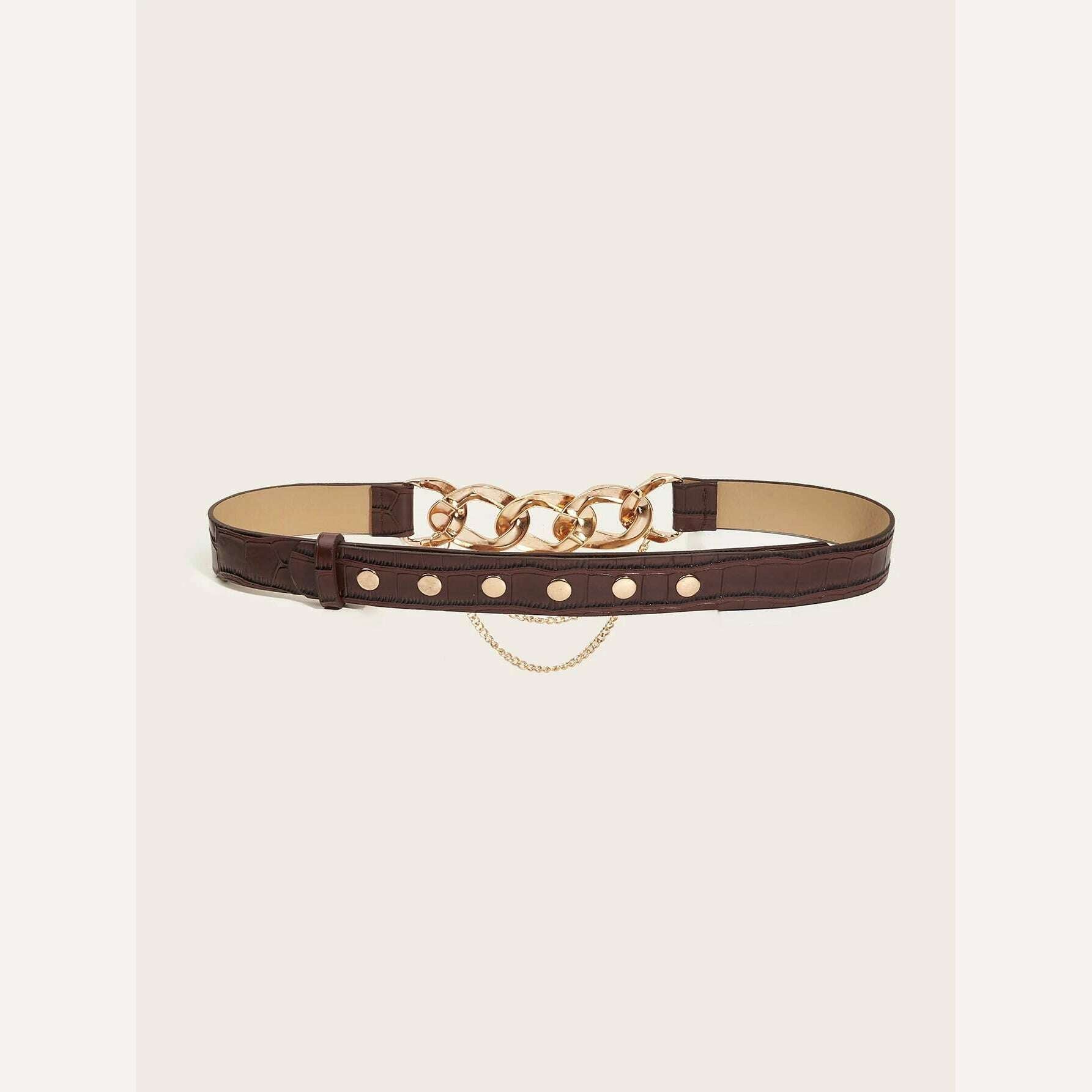 Fashionable removable chain buckle trendy women's belt - KIMLUD