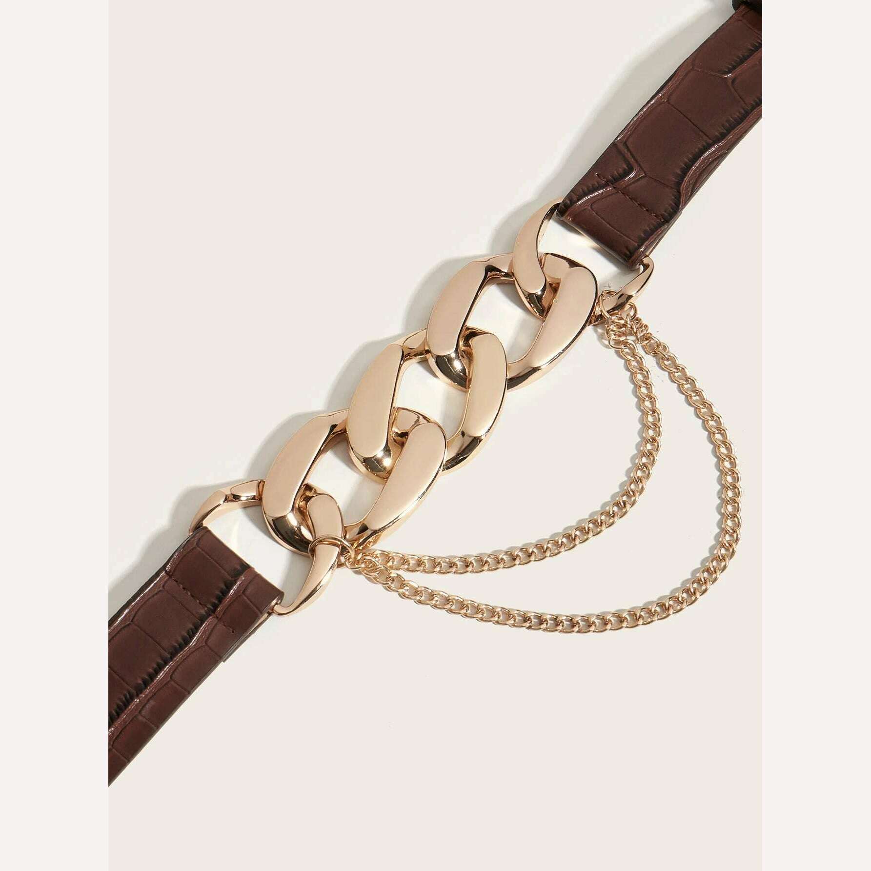 Fashionable removable chain buckle trendy women's belt - KIMLUD