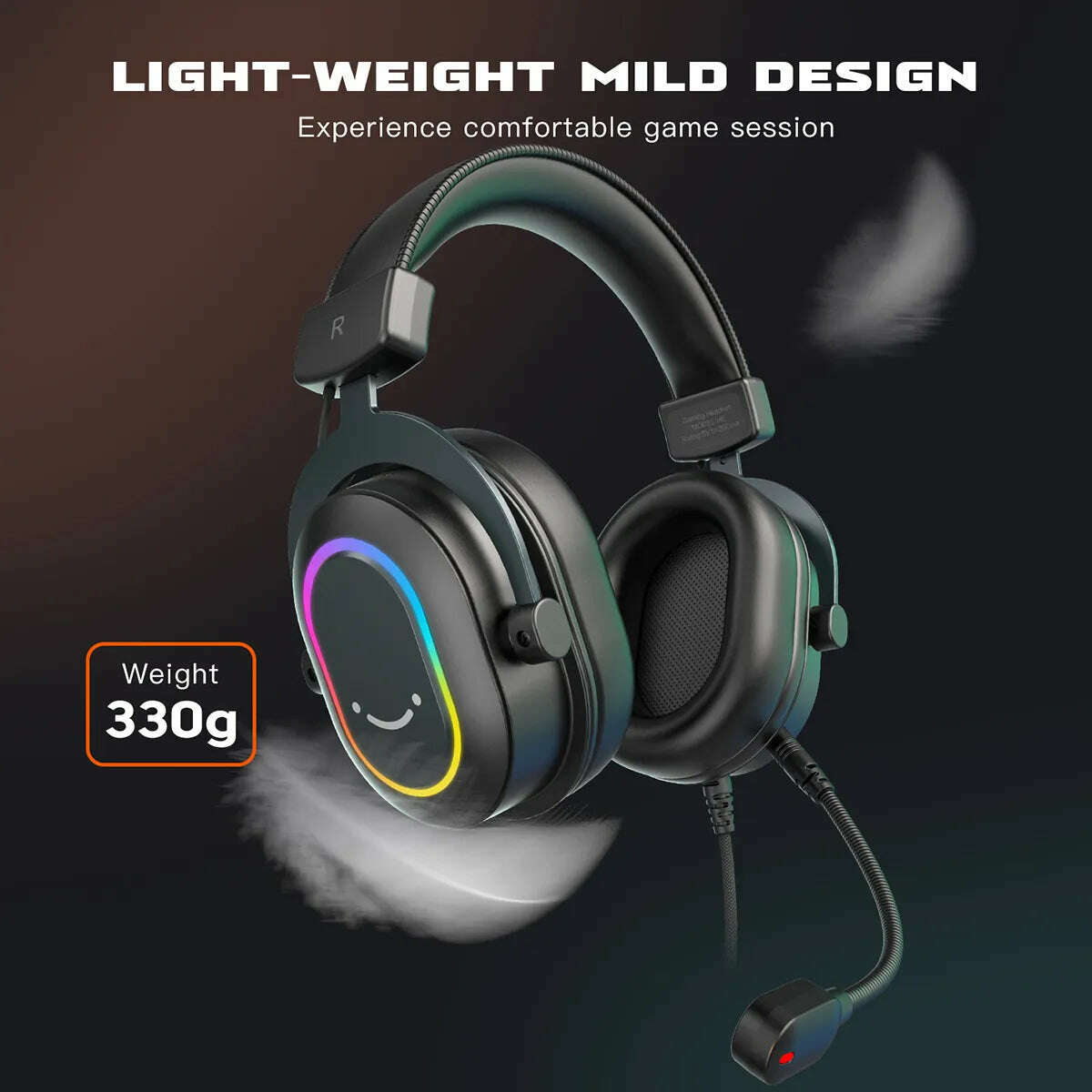 KIMLUD, Fifine Dynamic RGB Gaming Headset with Mic Over-Ear Headphones 7.1 Surround Sound PC PS4 PS5 3 EQ Options Game Movie Music, KIMLUD Womens Clothes