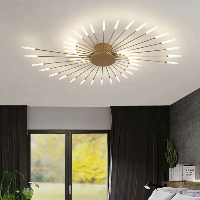 KIMLUD, Firework Shape Ceiling Lamp New Led Aisle Light for Study Room Bedroom Foyer Kitchen Indoor Lighting Villa Apartment Chandelier, KIMLUD Womens Clothes