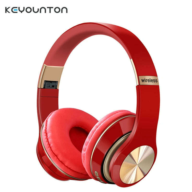 Foldable Sport Earphone HiFi Headset Wireless Headphones Bluetooth Music Headset Over Ear Bass Earphone With Mic Support TF Card - KIMLUD