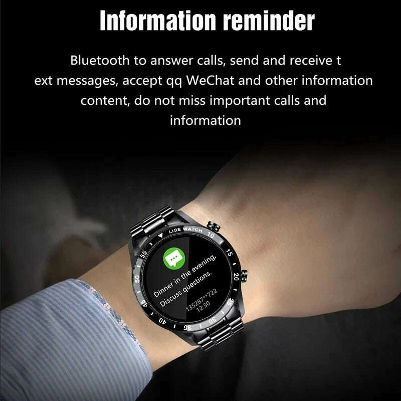 For All Smartphone To Connect HD Bluetooth Call Smart Watch Men Sports Fitness Waterproof Smartwatch Tracker Heart Monitor - KIMLUD