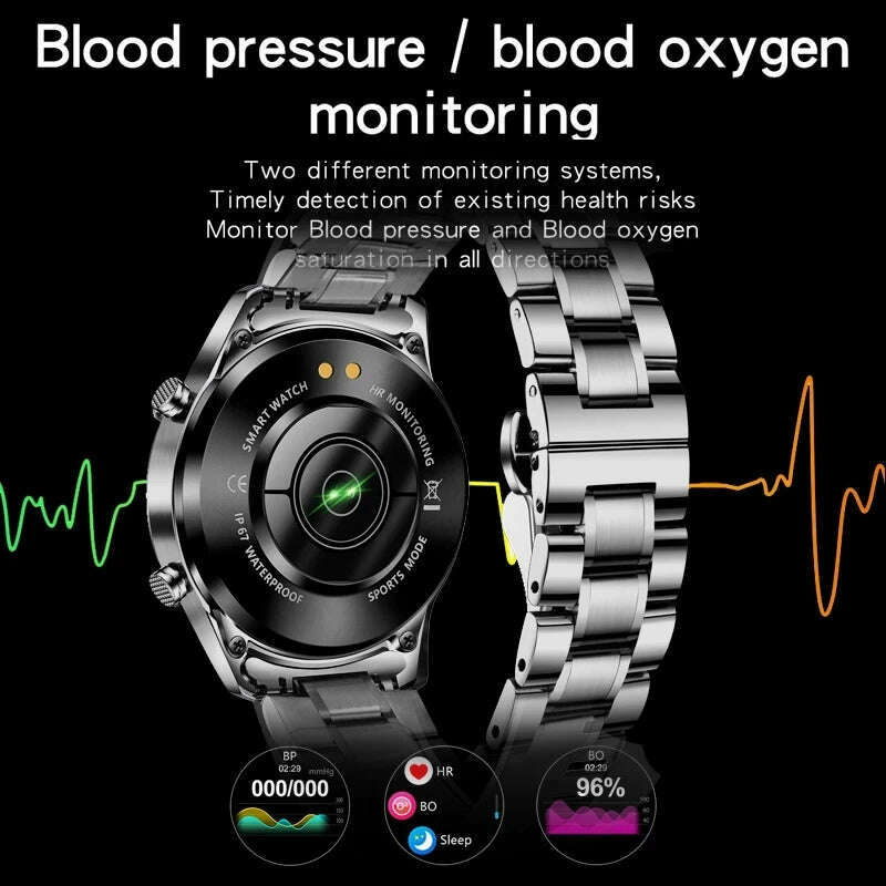 For All Smartphone To Connect HD Bluetooth Call Smart Watch Men Sports Fitness Waterproof Smartwatch Tracker Heart Monitor - KIMLUD