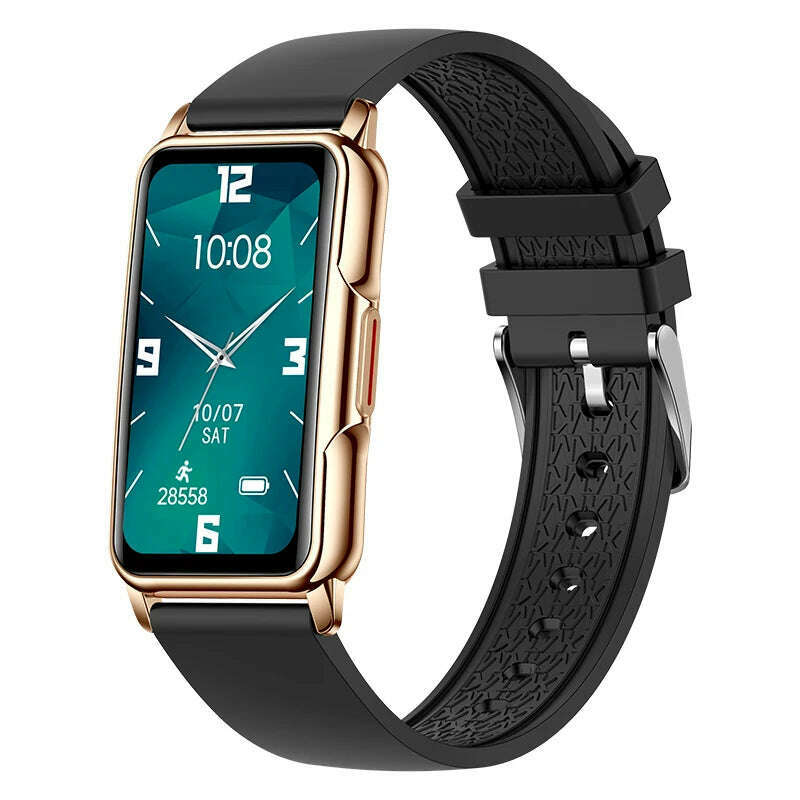 KIMLUD, For Android IOS Smart Bracelet Women Smartwatch Men Heart Rate Monitoring Waterproof 20+Sports mode Smart Watch For Ladies +Gift, Gold black, KIMLUD APPAREL - Womens Clothes