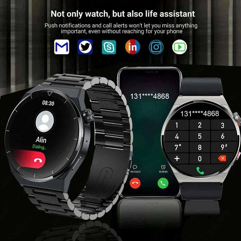 KIMLUD, For Huawei Xiaomi NFC Smart Watch Men GT3 Pro AMOLED 390*390 HD Screen Heart Rate Bluetooth Call IP68 Waterproof SmartWatch 2024, KIMLUD Womens Clothes