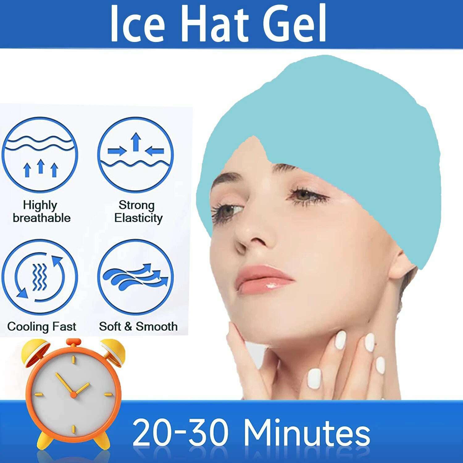 KIMLUD, Form Fitting Gel Ice Headache Migraine Relief Hat Cold Compress Therapy Cap  Ice Cap Head Wrap Face Mask Head Massage, KIMLUD Womens Clothes