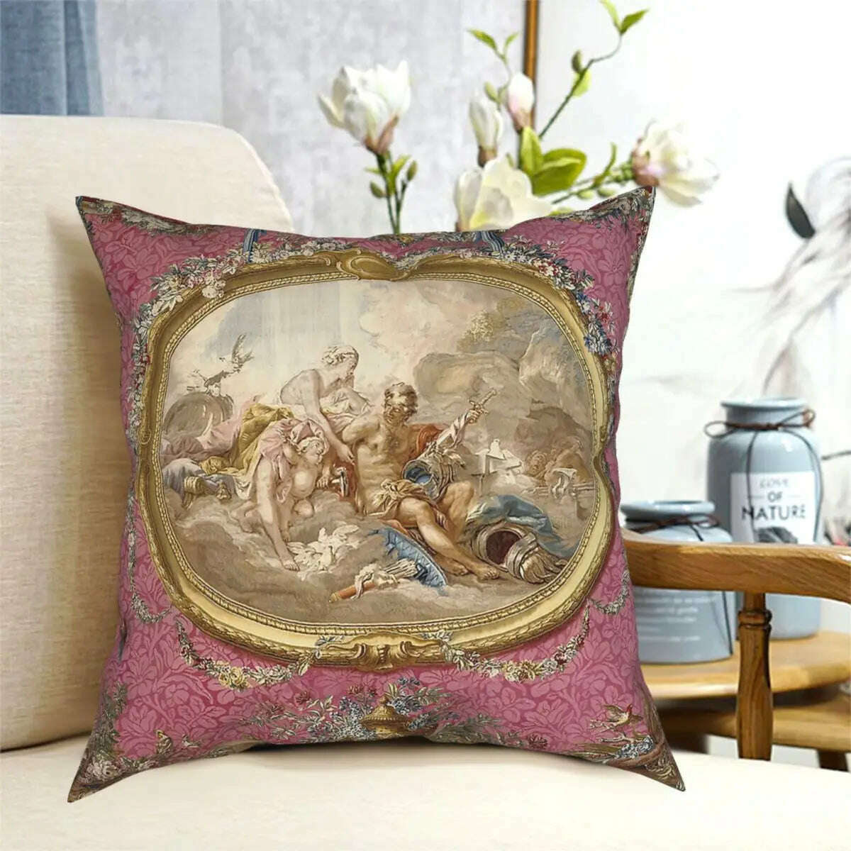 KIMLUD, Francois Boucher Venus Pillowcase Decoration Cushions Throw Pillow for Sofa Polyester Double-sided Printing Creative, KIMLUD Womens Clothes