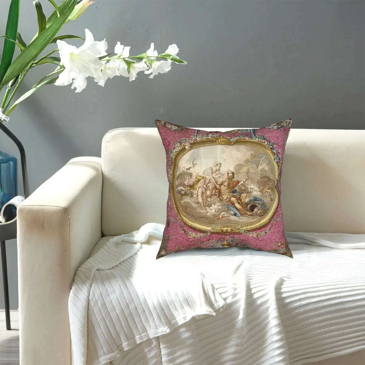 KIMLUD, Francois Boucher Venus Pillowcase Decoration Cushions Throw Pillow for Sofa Polyester Double-sided Printing Creative, KIMLUD Womens Clothes