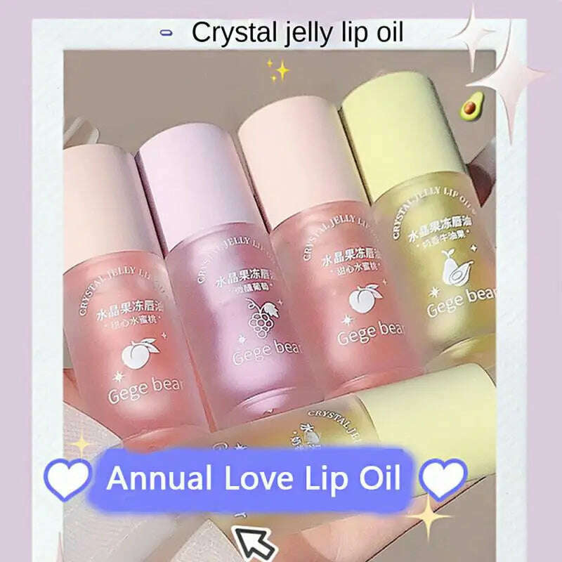 KIMLUD, Fruity Crystal Jelly Lip Oil Lipstick Clear Lip Plumper Serum Tint Lips Care Makeup Korea Cosmetics Lip Honey Waterproof Mirror, KIMLUD Womens Clothes