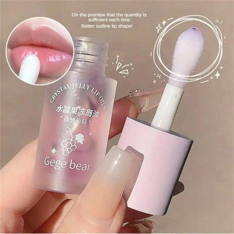 KIMLUD, Fruity Crystal Jelly Lip Oil Lipstick Clear Lip Plumper Serum Tint Lips Care Makeup Korea Cosmetics Lip Honey Waterproof Mirror, KIMLUD Womens Clothes