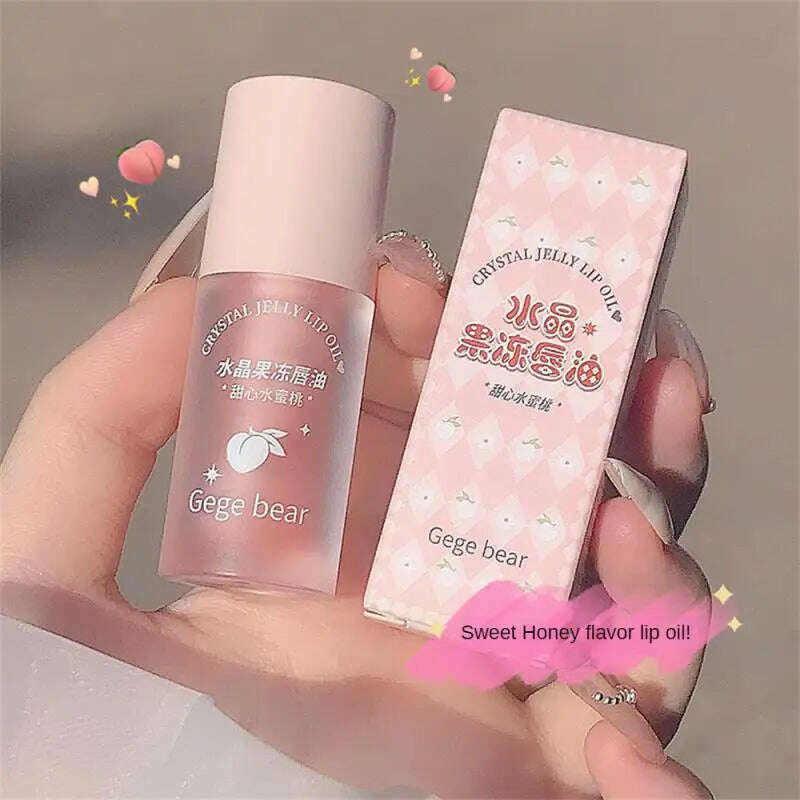 KIMLUD, Fruity Crystal Jelly Lip Oil Lipstick Clear Lip Plumper Serum Tint Lips Care Makeup Korea Cosmetics Lip Honey Waterproof Mirror, 02, KIMLUD APPAREL - Womens Clothes