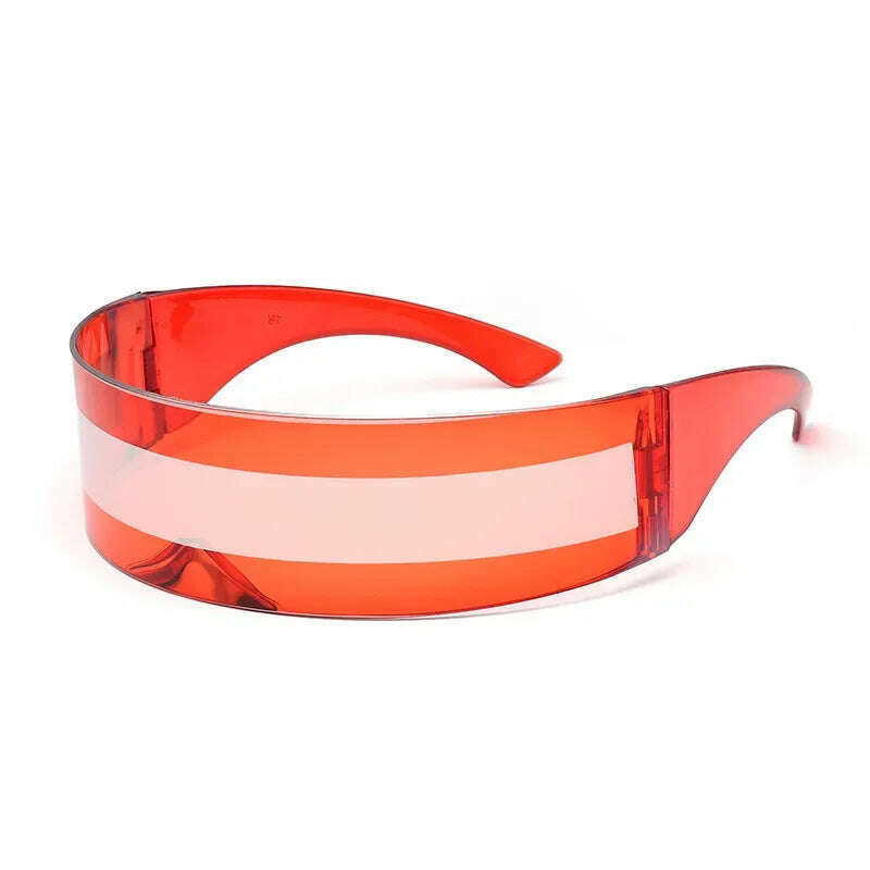 KIMLUD, Futuristic Narrow Cyclops Visor Sunglasses Laser Eyeglasses UV400 Personality Mirrored Lens Costume Eyewear Glasses Men Glasses, B, KIMLUD Womens Clothes