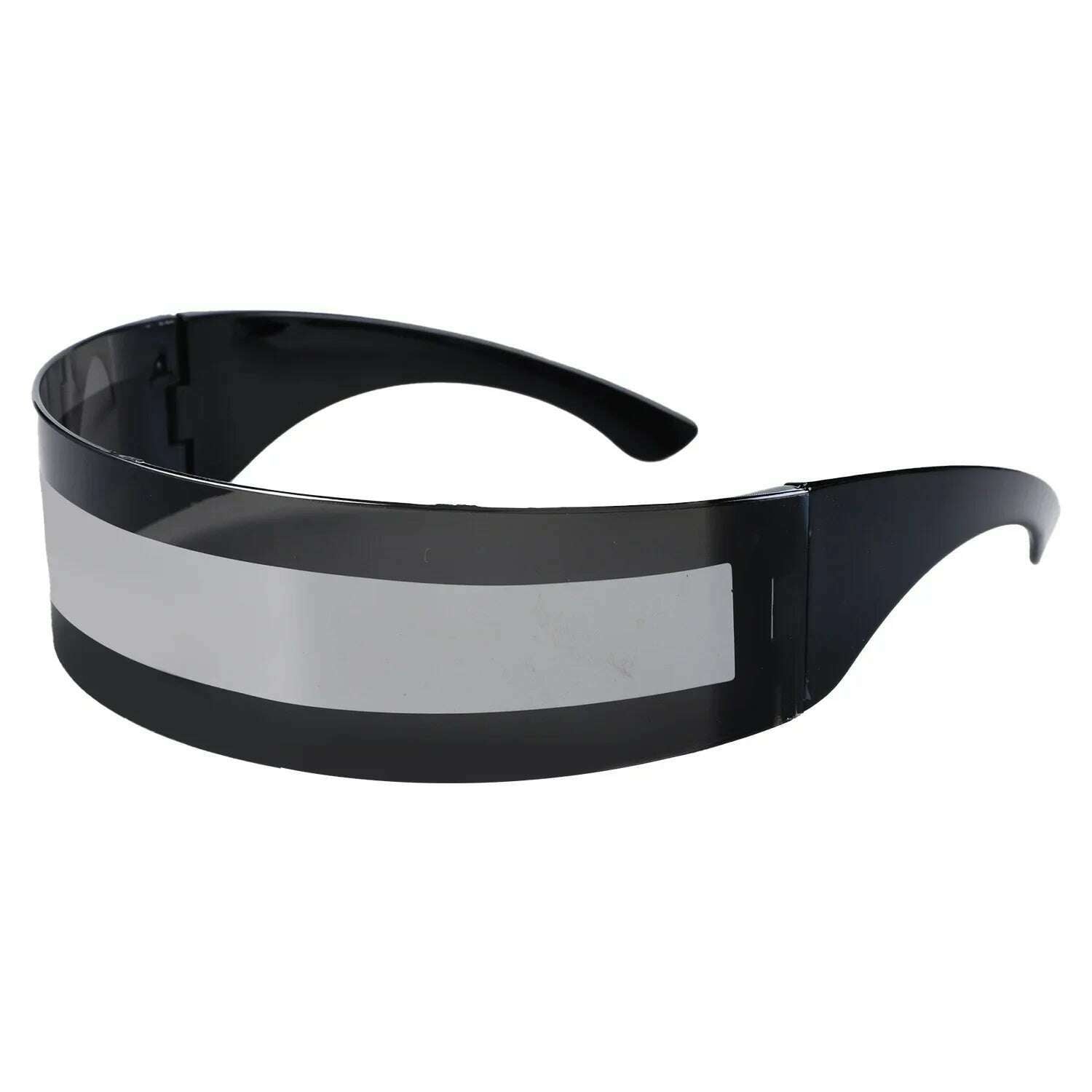 KIMLUD, Futuristic Narrow Cyclops Visor Sunglasses Laser Eyeglasses UV400 Personality Mirrored Lens Costume Eyewear Glasses Men Glasses, D, KIMLUD Womens Clothes