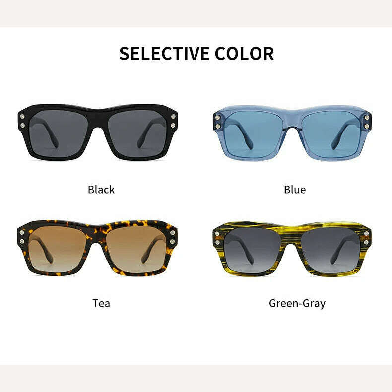 KIMLUD, GCV Brand Acetate Square Rectangular Polarized Sunglasses Man Women Fashion Outdoors Eyewear Uv400 Quality Of Luxury Goods, KIMLUD Womens Clothes