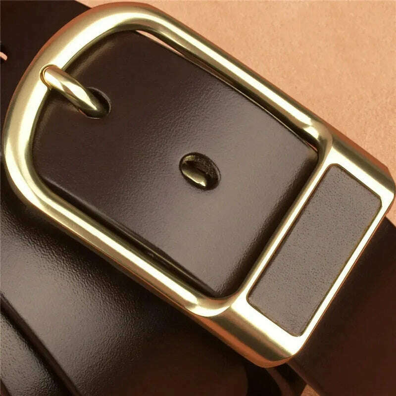 KIMLUD, Genuine Leather For Men's High Quality Buckle Jeans Cowskin Casual Belts Business Cowboy Waistband Male Fashion Designer 2022New, KIMLUD Womens Clothes