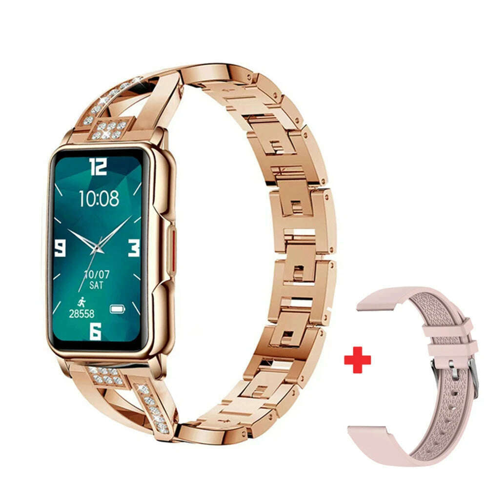 GFORDT Ladies Smart Watch Women Luxury Diamond watches Heart Rate Monitor Fitness Tracker Smartwatch For Huawei Xiaomi Phone - KIMLUD