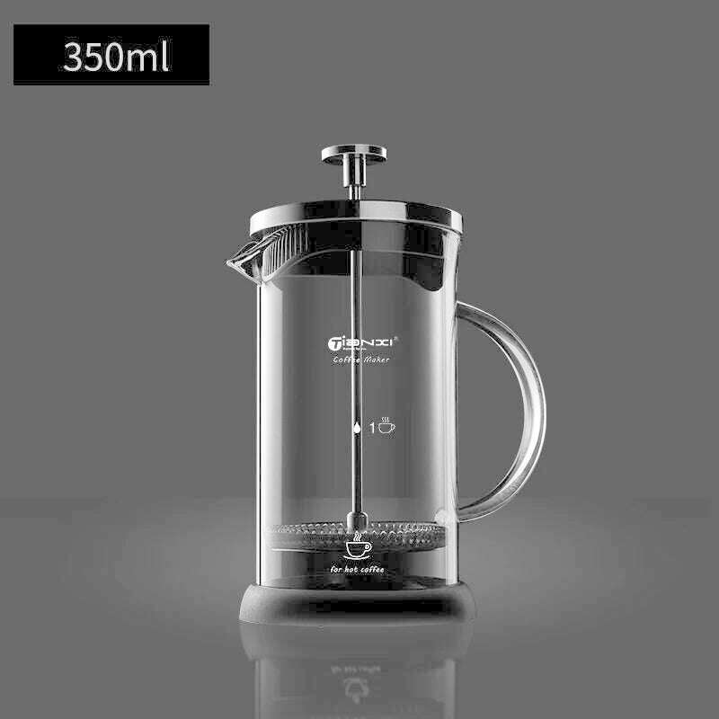 KIMLUD, GIANXI French Press Pot Household Hand Made Coffee Powder Filter Coffee Pot Glass Heat Resistant Coffee Maker With Filter, 350ml / CHINA, KIMLUD APPAREL - Womens Clothes