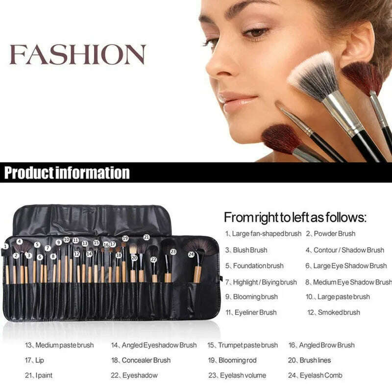 KIMLUD, Gift Bag Of  24 pcs Makeup Brush Sets Professional Cosmetics Brushes Eyebrow Powder Foundation Shadows Pinceaux Make Up Tools, KIMLUD Womens Clothes