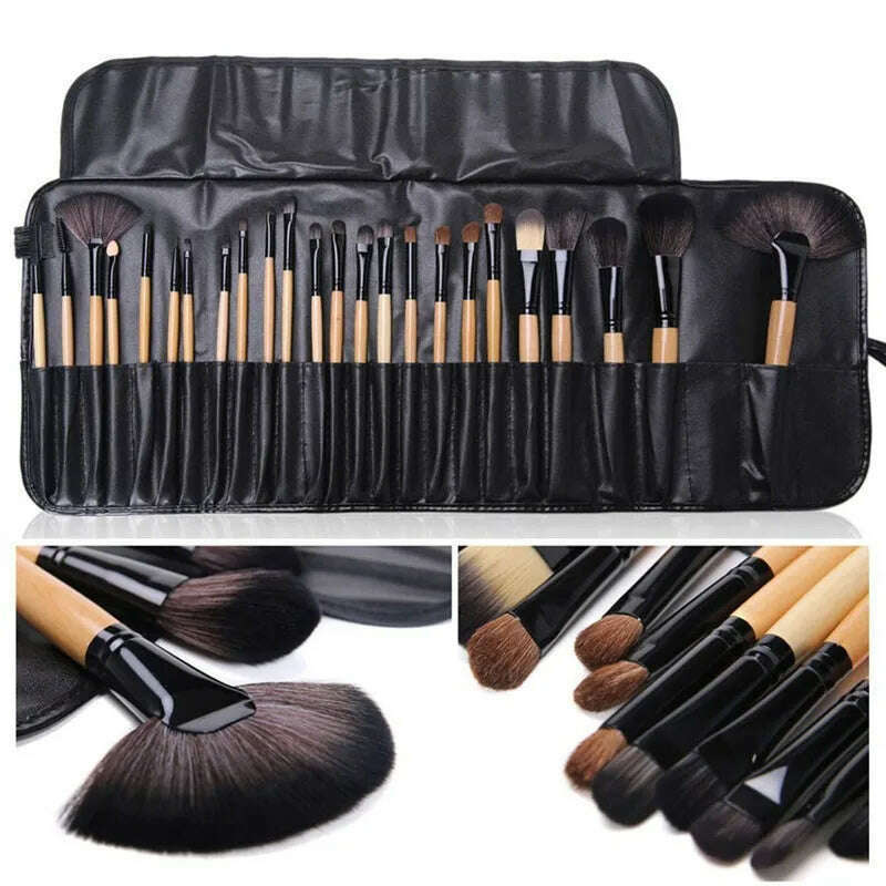 KIMLUD, Gift Bag Of  24 pcs Makeup Brush Sets Professional Cosmetics Brushes Eyebrow Powder Foundation Shadows Pinceaux Make Up Tools, Beige, KIMLUD APPAREL - Womens Clothes