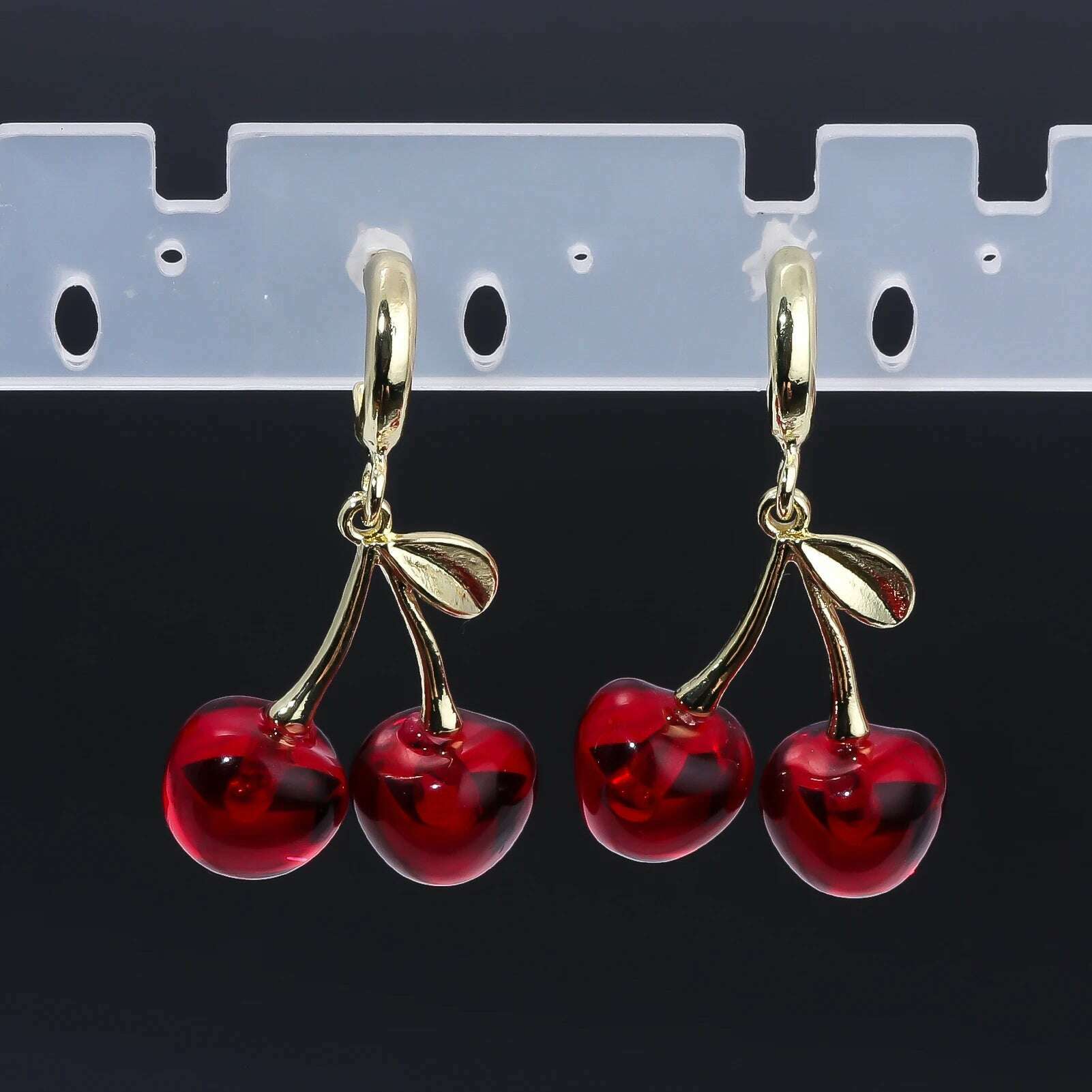 KIMLUD, Girls Pink Red Cherries Cherry Earrings Fashion Creative Sweet Fruit Earrings for Women Men Summer Jewelry Accessorie Gifts, KIMLUD Womens Clothes