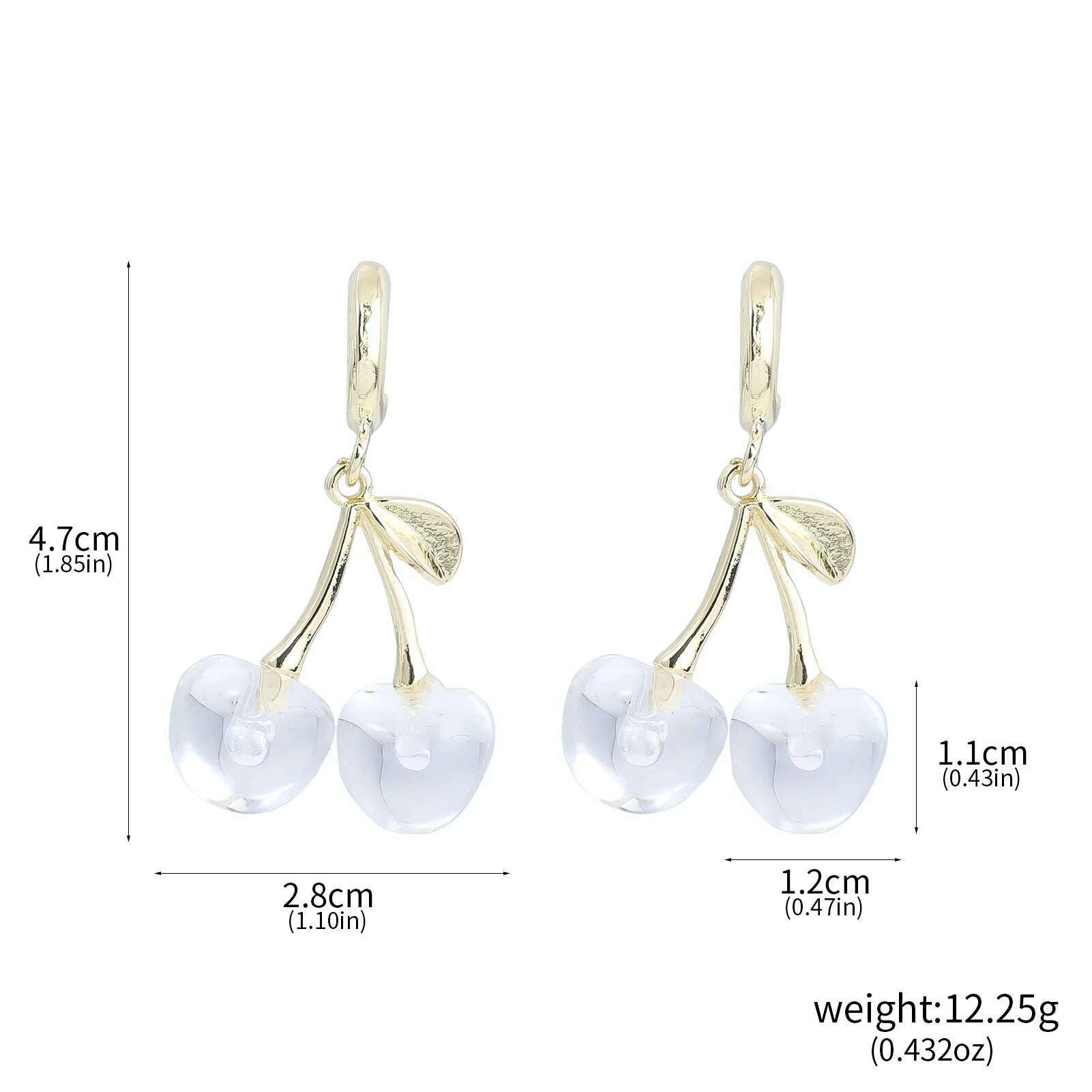 KIMLUD, Girls Pink Red Cherries Cherry Earrings Fashion Creative Sweet Fruit Earrings for Women Men Summer Jewelry Accessorie Gifts, E00191-01 / CHINA, KIMLUD APPAREL - Womens Clothes