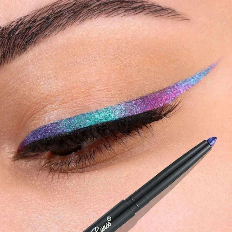 KIMLUD, Glitter Aurora Eyeliner Pen Multi Chrome Eye Liner Lasting Shiny Metallic Eyeshadow Lying Silkworm Green Purple Makeup Pigment, KIMLUD Womens Clothes