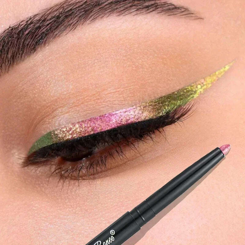 KIMLUD, Glitter Aurora Eyeliner Pen Multi Chrome Eye Liner Lasting Shiny Metallic Eyeshadow Lying Silkworm Green Purple Makeup Pigment, KIMLUD Womens Clothes