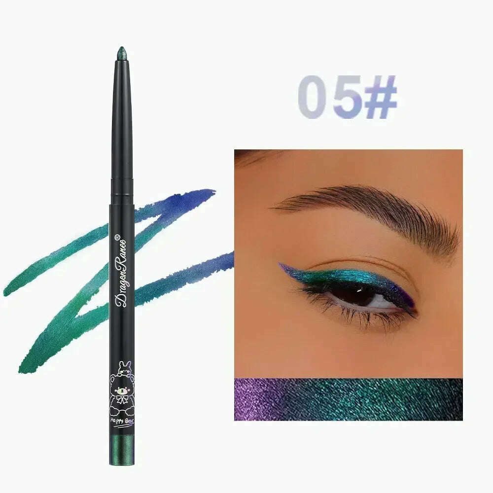 KIMLUD, Glitter Aurora Eyeliner Pen Multi Chrome Eye Liner Lasting Shiny Metallic Eyeshadow Lying Silkworm Green Purple Makeup Pigment, A05, KIMLUD APPAREL - Womens Clothes