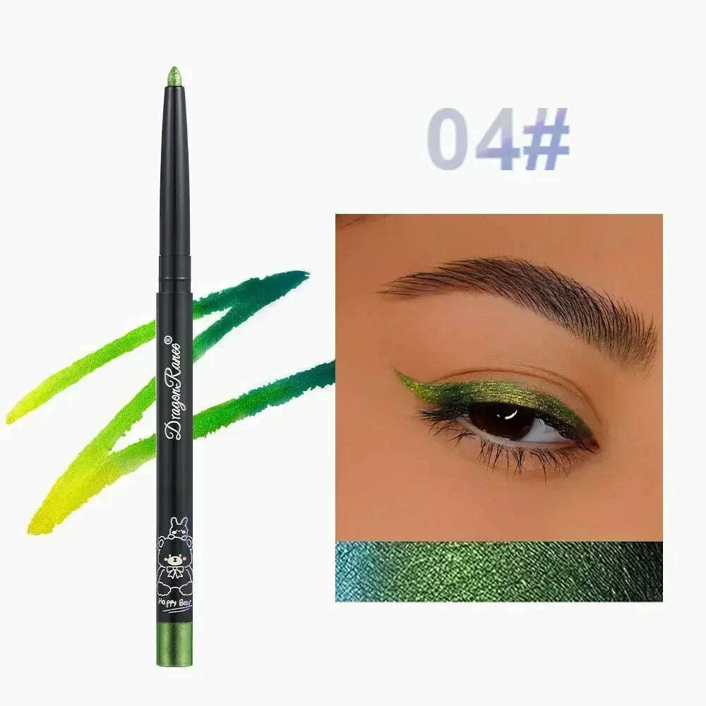 KIMLUD, Glitter Aurora Eyeliner Pen Multi Chrome Eye Liner Lasting Shiny Metallic Eyeshadow Lying Silkworm Green Purple Makeup Pigment, A04, KIMLUD APPAREL - Womens Clothes