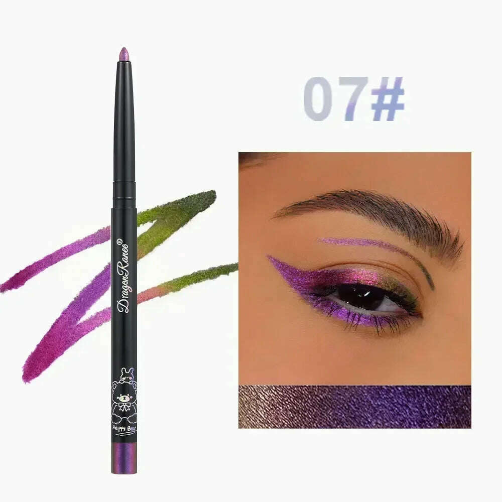 KIMLUD, Glitter Aurora Eyeliner Pen Multi Chrome Eye Liner Lasting Shiny Metallic Eyeshadow Lying Silkworm Green Purple Makeup Pigment, A07, KIMLUD APPAREL - Womens Clothes