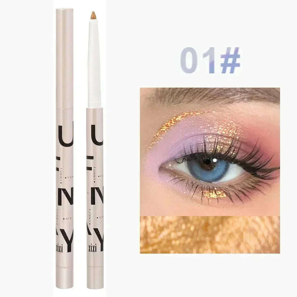 KIMLUD, Glitter Aurora Eyeliner Pen Multi Chrome Eye Liner Lasting Shiny Metallic Eyeshadow Lying Silkworm Green Purple Makeup Pigment, B01, KIMLUD APPAREL - Womens Clothes