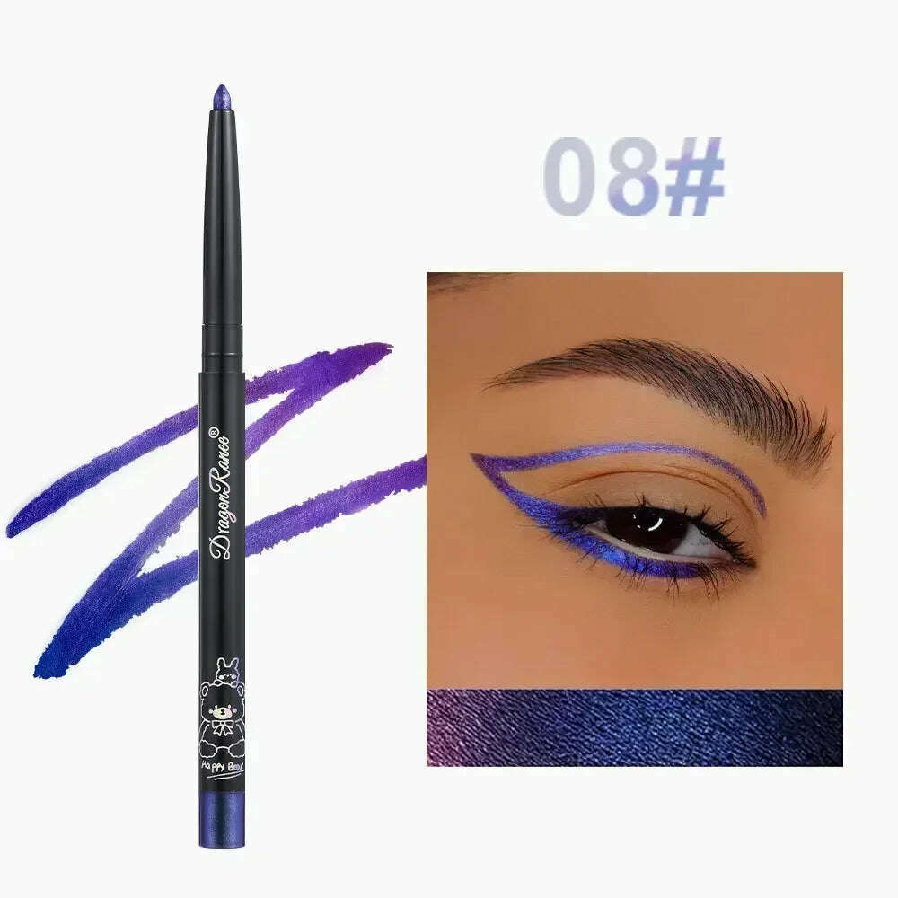 KIMLUD, Glitter Aurora Eyeliner Pen Multi Chrome Eye Liner Lasting Shiny Metallic Eyeshadow Lying Silkworm Green Purple Makeup Pigment, A08, KIMLUD APPAREL - Womens Clothes