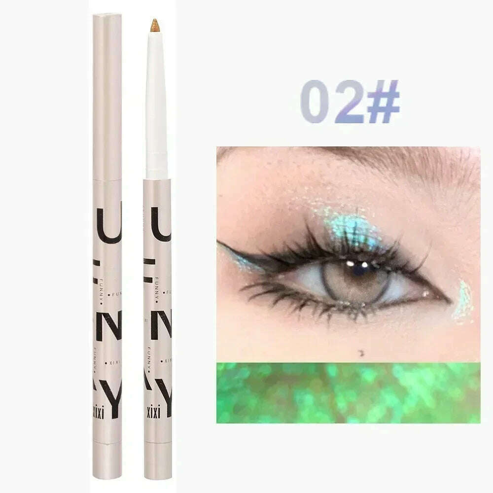 KIMLUD, Glitter Aurora Eyeliner Pen Multi Chrome Eye Liner Lasting Shiny Metallic Eyeshadow Lying Silkworm Green Purple Makeup Pigment, KIMLUD Womens Clothes