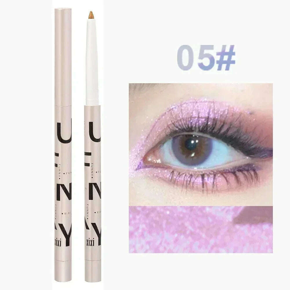 KIMLUD, Glitter Aurora Eyeliner Pen Multi Chrome Eye Liner Lasting Shiny Metallic Eyeshadow Lying Silkworm Green Purple Makeup Pigment, B05, KIMLUD APPAREL - Womens Clothes